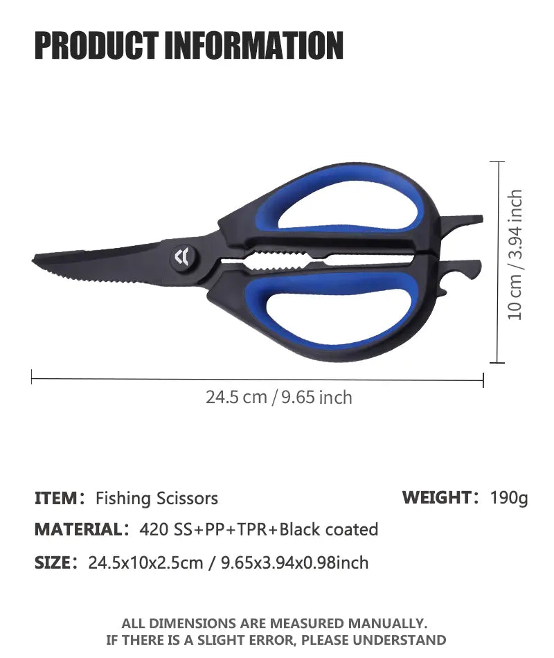 Scissors - Stainless Steel Fishing / Kitchen Shears