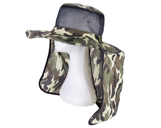 Hat - HookEm Camo Wide Brim Neck Cover