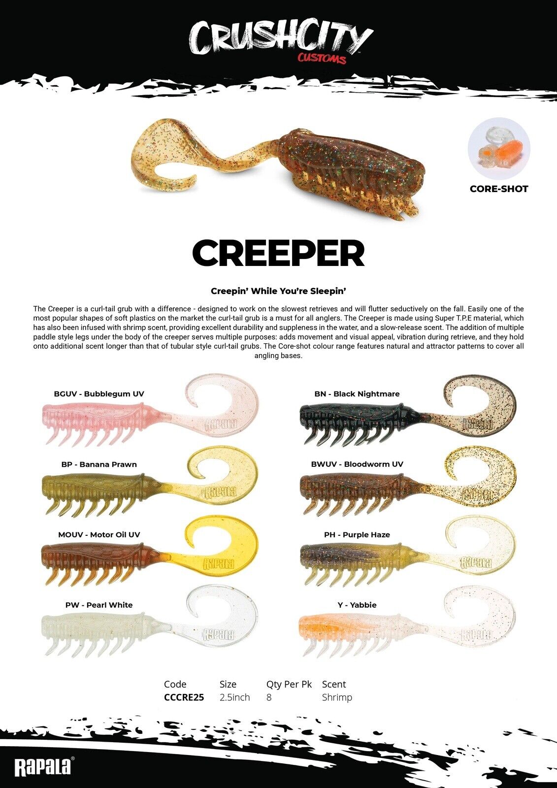 Crush City Creeper 2.50" by Rapala