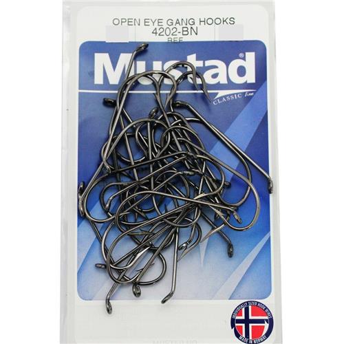 Mustad 4202-BN Open Eye Gang Hooks