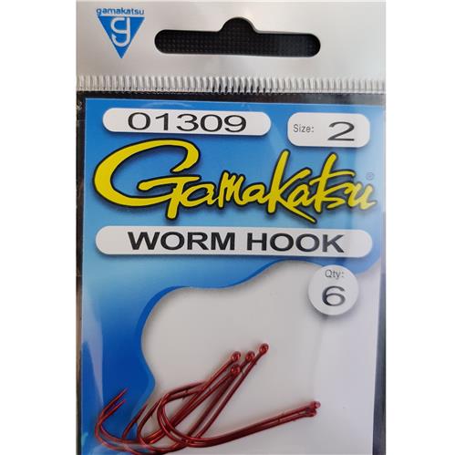 Gamakatsu Worm Red Long Shank