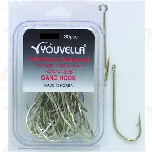Youvella Straight Open Eye Gang Hooks (30pk) – Water Tower Bait and Tackle