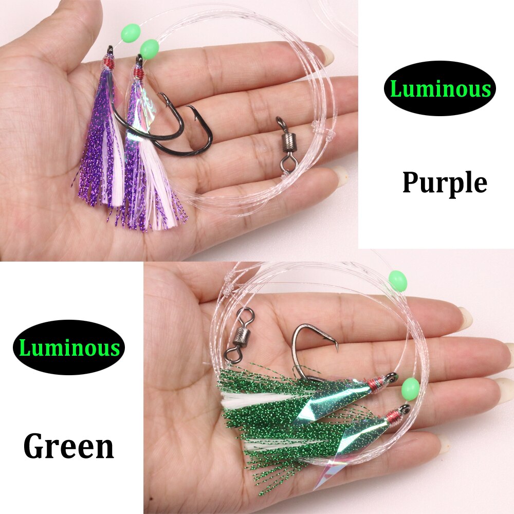 Snapper Rigs with 5/0 Hooks and Glow Flash