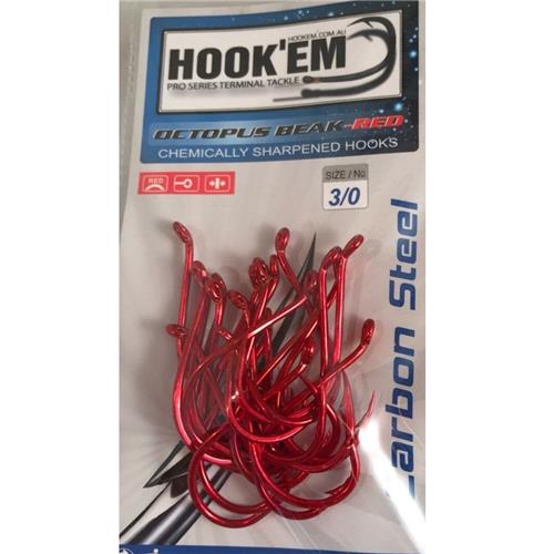 HookEm Octopus Beak Red - Prepack