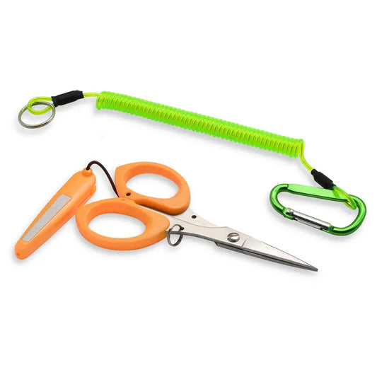 Braid Scissors - Orange with Lanyard and hook sharpener