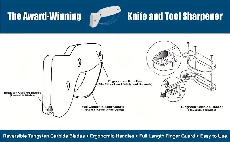 Knife Sharpener - Handheld with hand guard