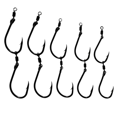 Elkat Heavy Duty Gangs with Swivels (3 x 2 hook gangs)