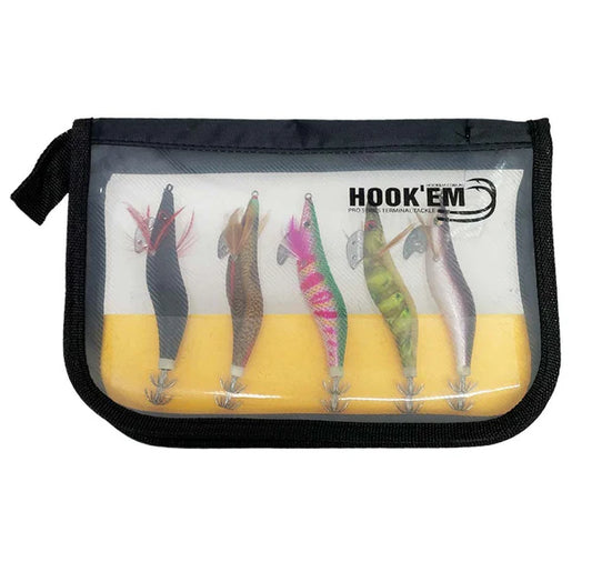 HookEm Squid Jig (5 pack - Assorted colours)