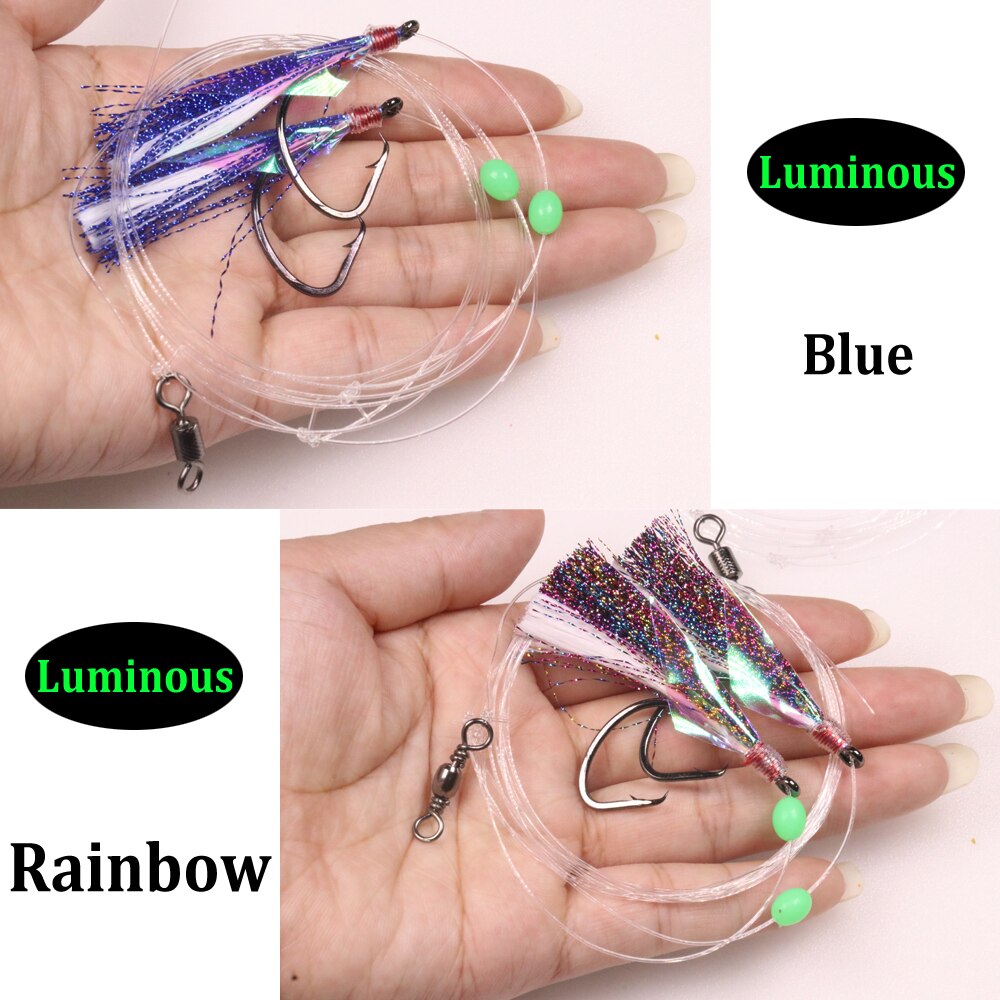 Snapper Rigs with 5/0 Hooks and Glow Flash